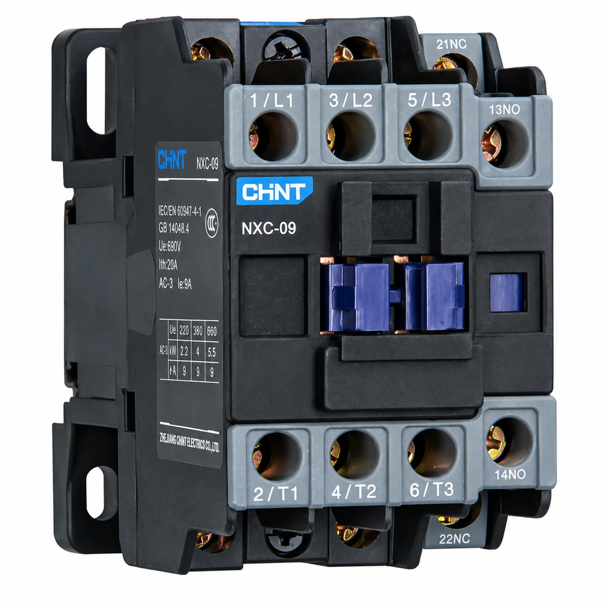 Contactor 3P 9A AC3 bobina 110VAC NXC-09 CHINT