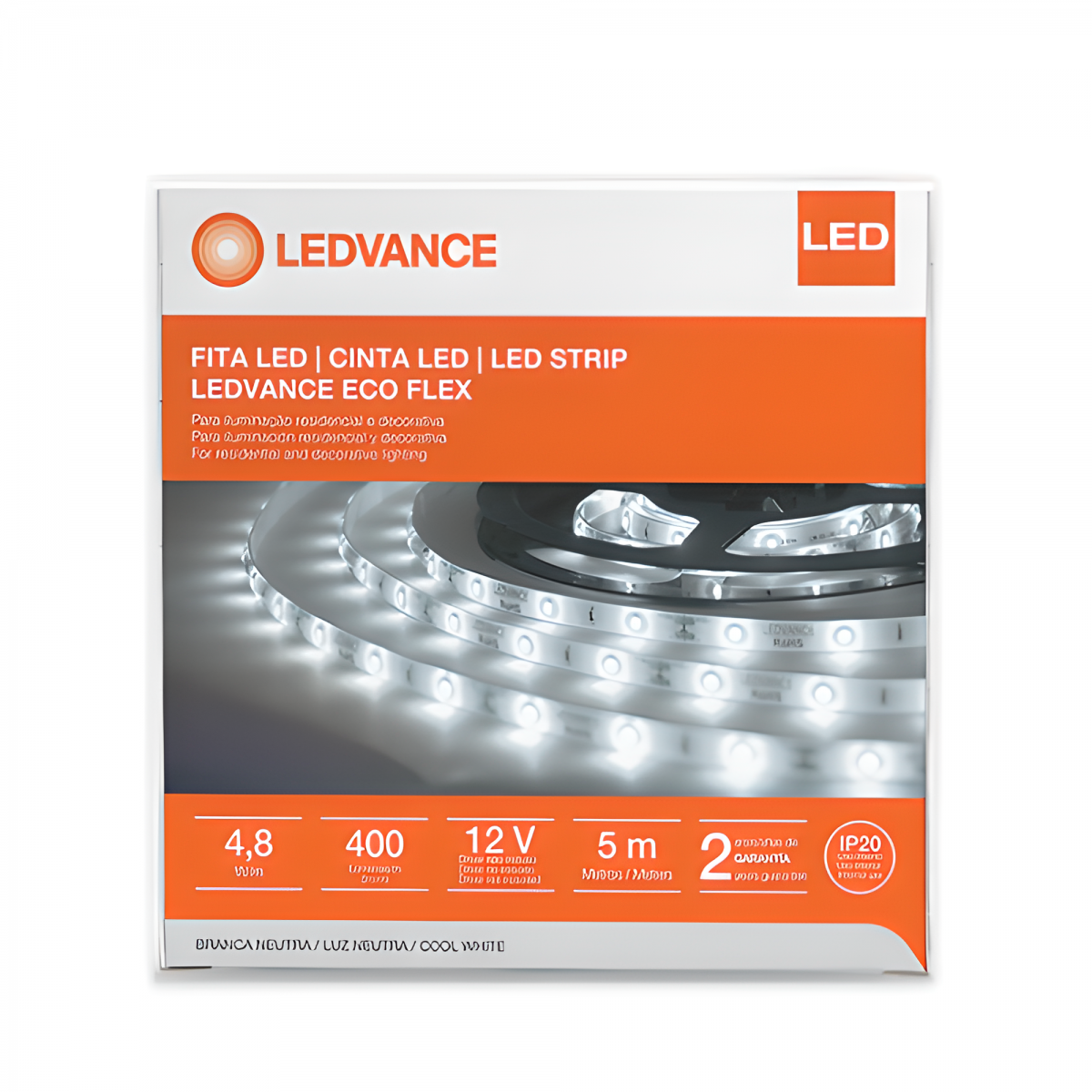 Cinta Led Ecoflex 12W/840 12V Ip65 900Lm/M 5Mf