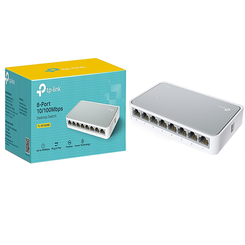 Tp-Link Switching & Routing Switches 8 Puertos 10/ 100M Rj45, Caja de Plastico