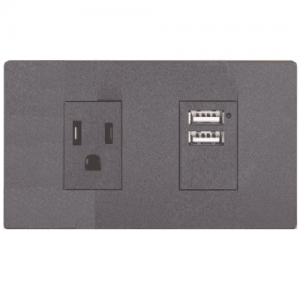 Toma Premium + Usb Negro