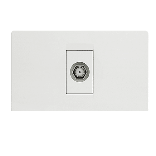 Toma Premium Coaxial Sencillo Blanco