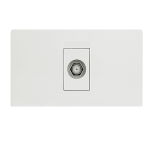 Toma Premium Coaxial Sencillo Blanco