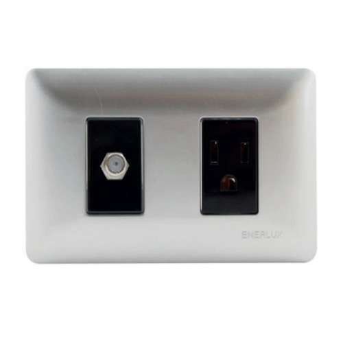 Toma Enerlux Coaxial+Telefonica Silver