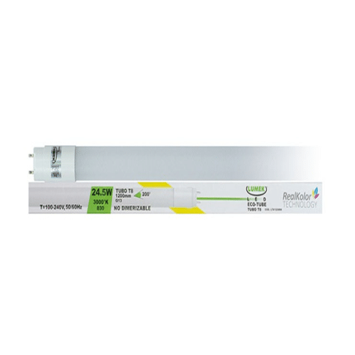 Tubo LED Lumek T8 Eco 24.5W 120Cm Luz Calida Uso Carnico