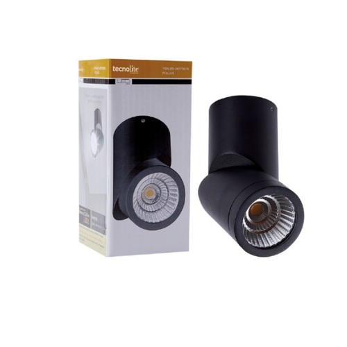 Spot Sobreponer LED Tecnolite 6.5W Ref: YSNLED-007-30 POLLUX 3000K Negro