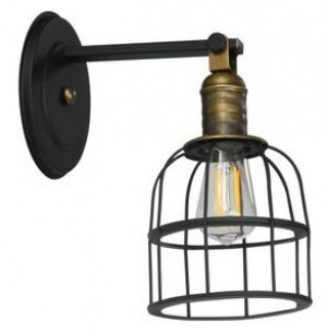 Aplique Pared Ilumeco Ref. 4224A-175917 Negro Mate/Bronce Rustico