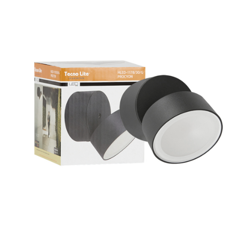 Aplique Exterior Tecnolite Ref HLED-1178-30-GR PROCYON