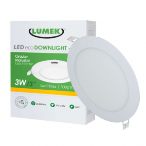 Panel LED Lumek Redondo de Incrustar 3W Luz Cálida