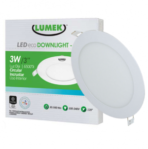 Panel LED Lumek Redondo de Incrustar 3W Luz Blanca