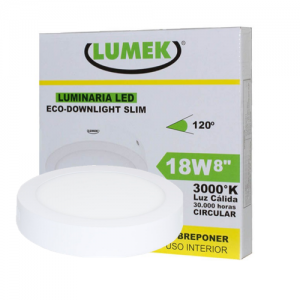 Panel LED Lumek Redondo de Sobreponer 18W Luz Calida