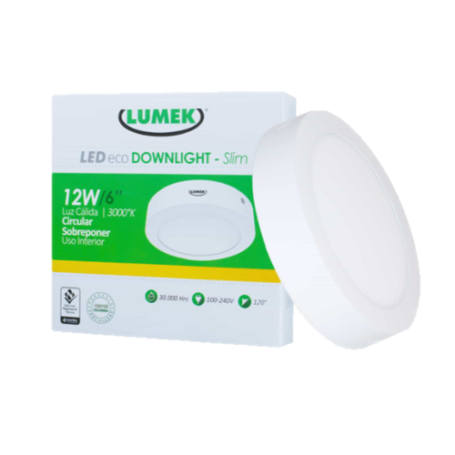 Panel LED Lumek Redondo de Sobreponer 12W Luz Cálida