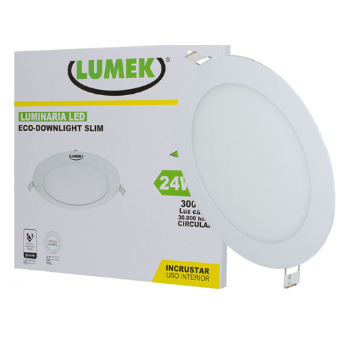Panel LED Lumek Redondo de Incrustar 24W Luz Cálida