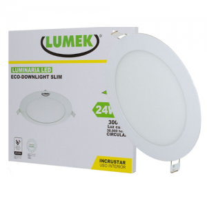 Panel LED Lumek Redondo de Incrustar 24W Luz Cálida