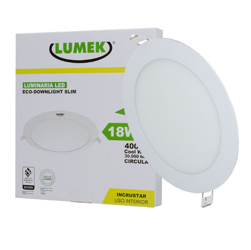 Panel LED Lumek Redondo de Incrustar 18W Luz Neutra