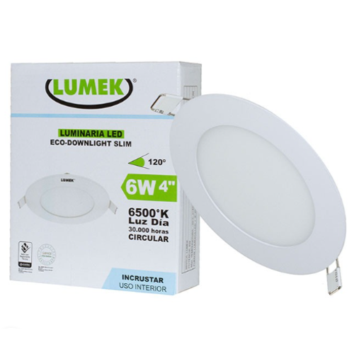 Panel LED Lumek Redondo de Incrustar 6W Luz Blanca