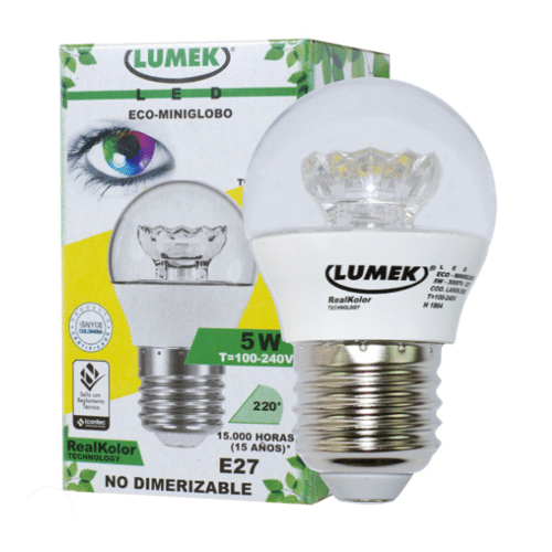Bombillo LED Lumek E27 Eco Globomini 5W 3000K
