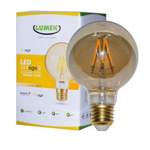 Bombillo LED Lumek E27 Vintage Dimmer 4.5W Globo