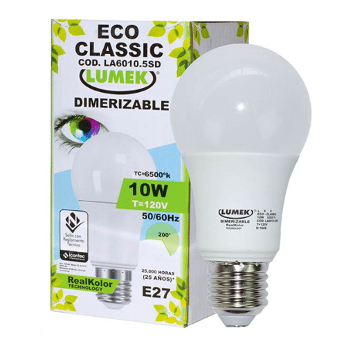 Bombillo LED Lumek E27 Eco Classic Dimmer 10W 6500K