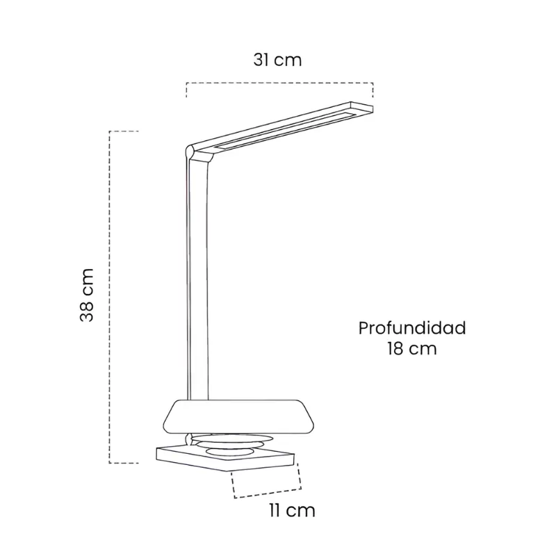 Lámpara Escritorio Blanca 5W Carga Inalámbrica