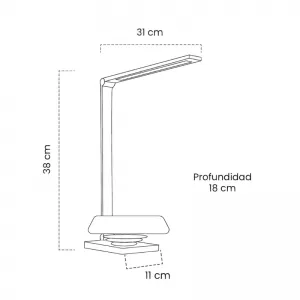 Lámpara Escritorio Blanca 5W Carga Inalámbrica