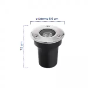 Bala LED Piso Mini Satín Redonda 1W 6500K