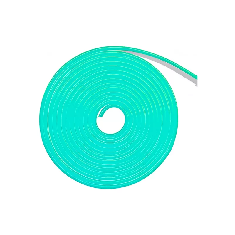 Cinta Led 12V Neón Flex 5m Luz Aguamarina