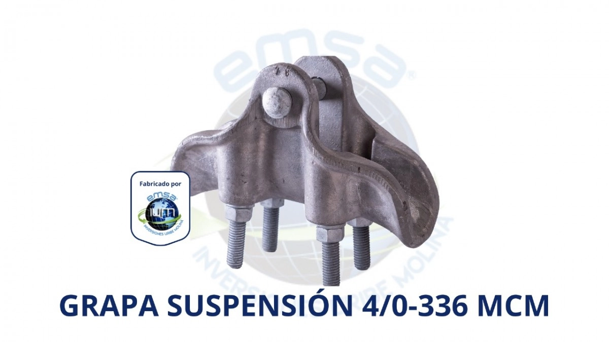 Grapa De Suspensión 4/0-336 MCM Aluminio, 2 Úes 1/2