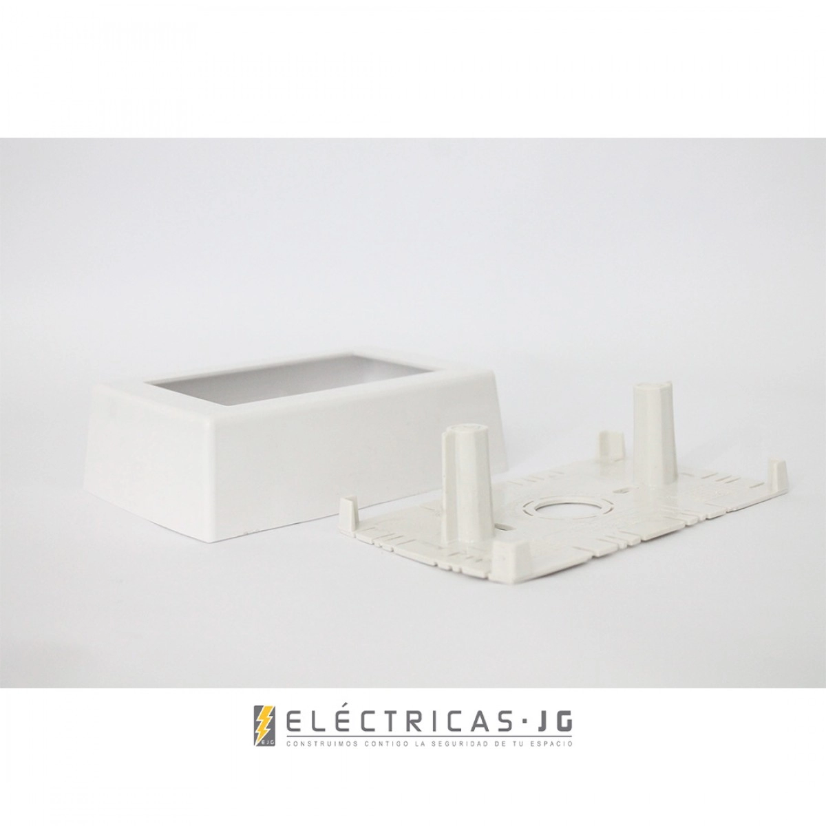 Caja Mecanismos/Toma Doble Sobreponer Tipo Canaleta PVC
