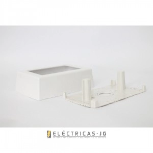 Caja Mecanismos/Toma Doble Sobreponer Tipo Canaleta PVC