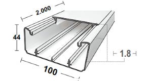 Canaleta Plástica 100X45 con División