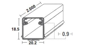 Canaleta Plástica 20X20 con Adhesivo