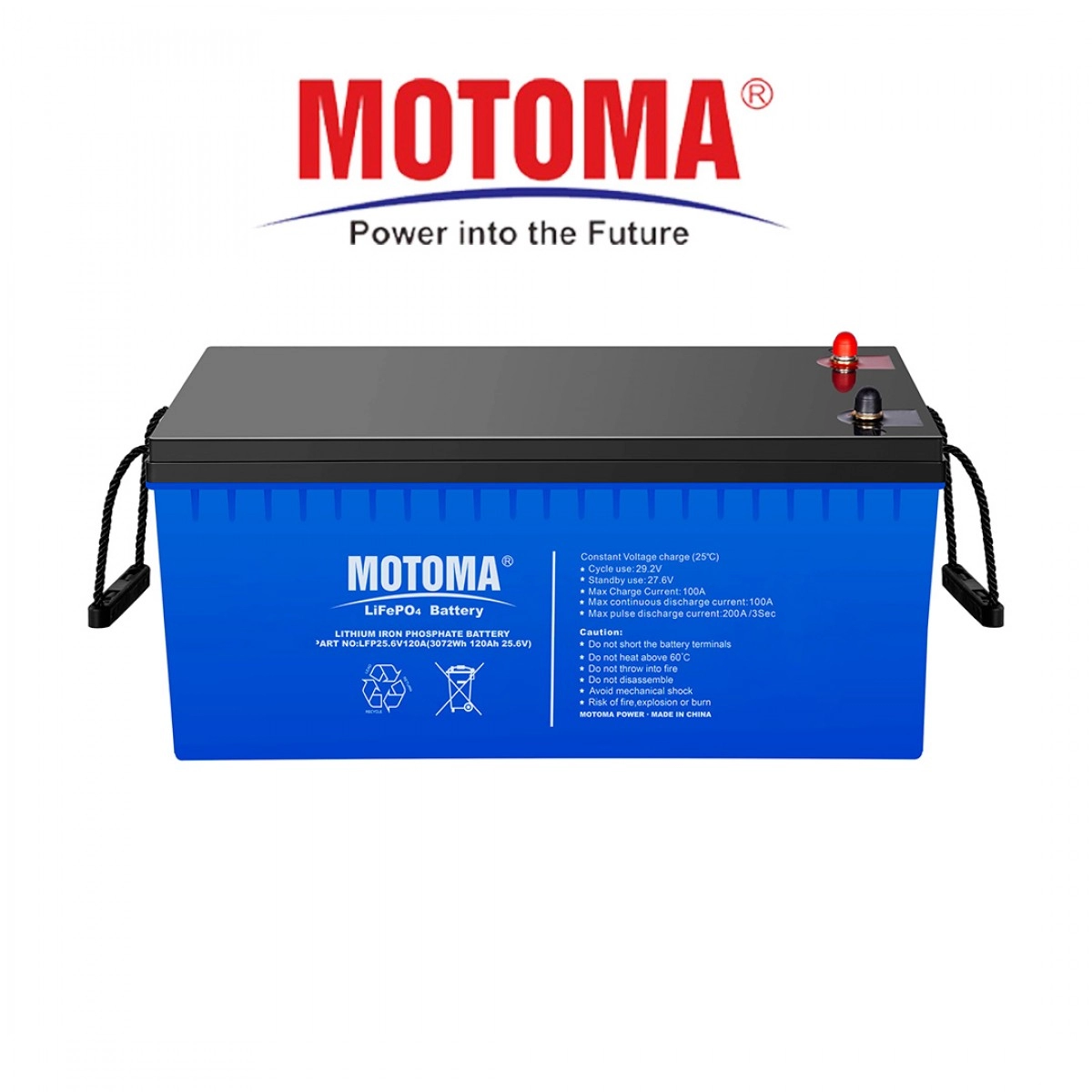 Batería de Litio Motoma 25.6V-120AH 4000 CICLOS -80% w:27 kg