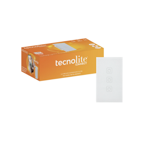 Interruptor Triple Tecnolite Touch White Wifi CREATOR III
