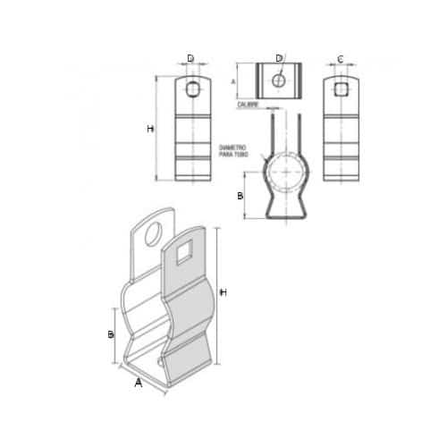 Grapa de Sujeción de Tubería Colgante de 4