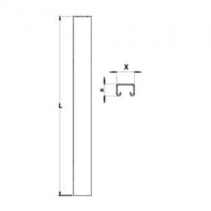 Riel Chanel ranurado 41X21Mmx3M