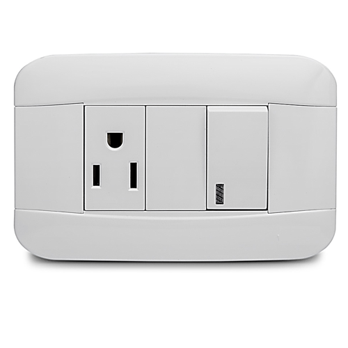 Mixto Tomacorriente Americana 2P+E + Interruptor LP Veto