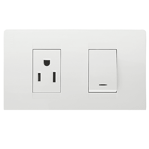 Interruptor Premium + Tomacorriente Americana 2p+E Blanco
