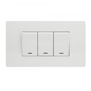 Interruptor Premium Conmutable Triple Blanco