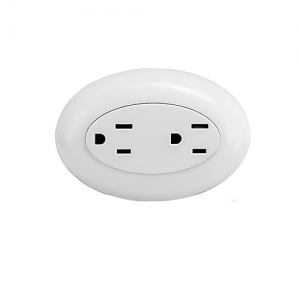 Tomacorriente Doble Americana 2P+E Sobreponer Veto