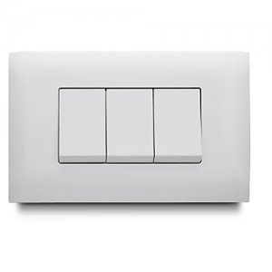 Conmutador Triple Botón Ancho Blanco Veto