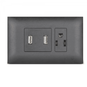 Toma Vive Usb + Tomacorriente Negro