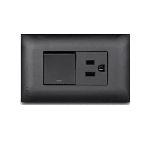 Toma Vive + Interruptor Negro