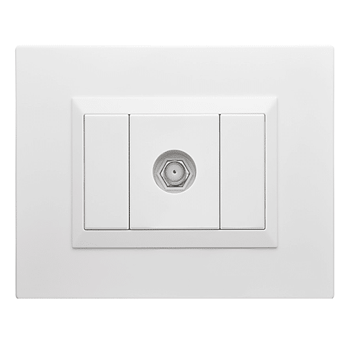 Toma Plura Coaxial Sencillo Blanco