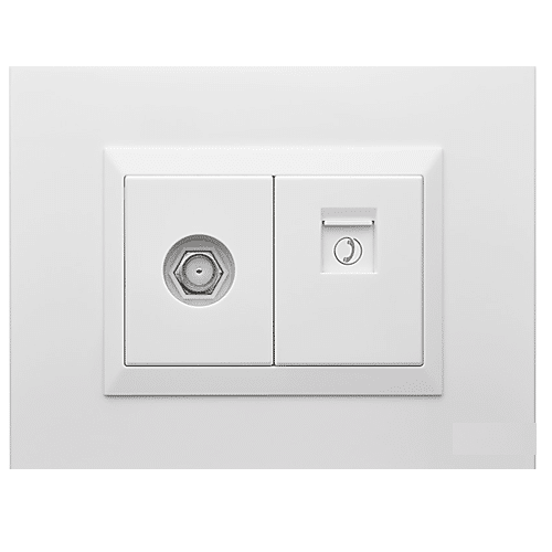 Jack Plura Telefono + Coaxial Blanco