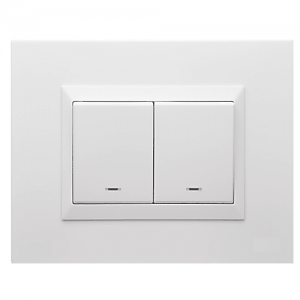 Interruptor Plura + Interruptor Conmutable Blanco