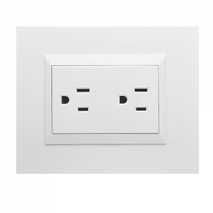 Toma Plura Doble con Polo a Tierra Blanco