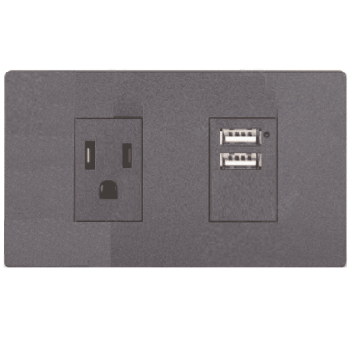 Toma Premium + Usb Negro