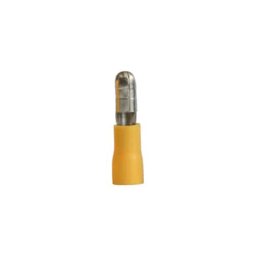Terminal Aislado Tipo Bala Macho / 4-6Mm² / 12-10Awg / 24A / Amarillo
