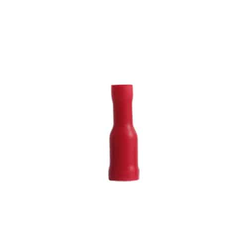 Terminal Aislado Tipo Bala Hembra / 0.5-1.5Mm² / 22-16Awg / 10A / Rojo