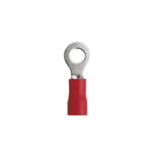 Terminal Aislado Tipo O / Tornillo 6Mm / 1/4 Pulgadas / 19A / Rojo